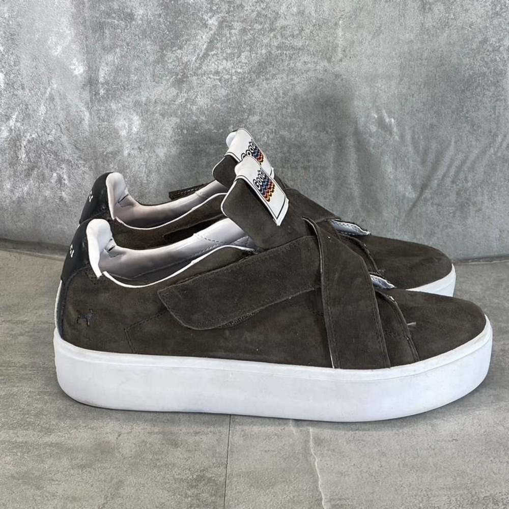 Goats Women's Brown Canvas Crisscross Straps Platform Slip-On Sneakers SZ 11